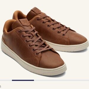 TOMS Tan Leather TRVL Lite Lace Shoes Sz 10.5